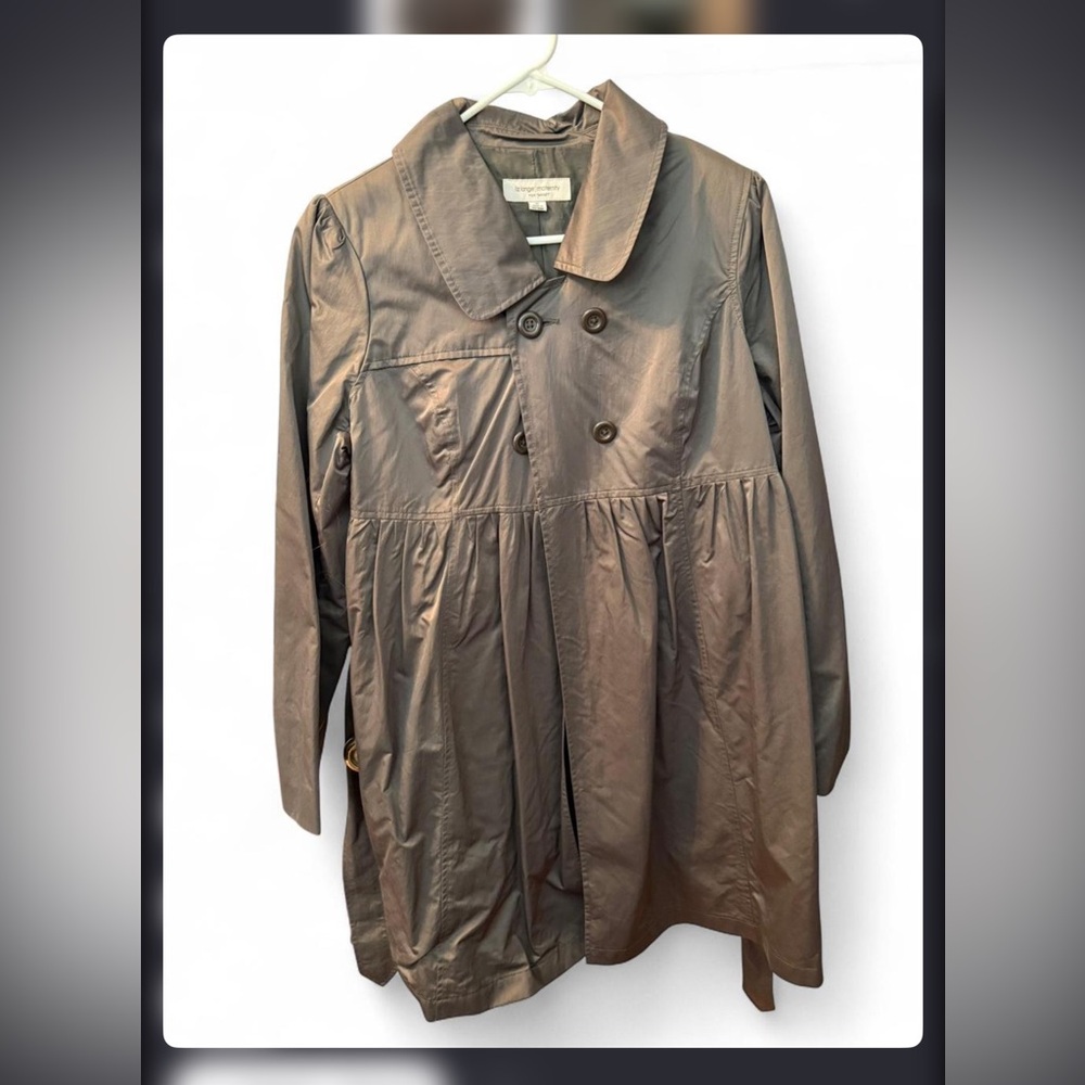 Liz Lange Brown Double-Breasted Trench Coat